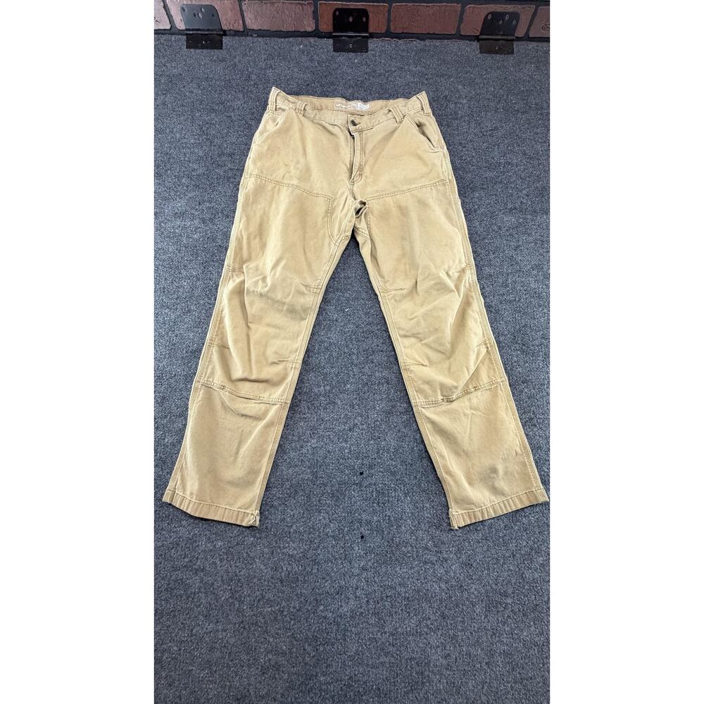 Carhartt Pants Mens 38x34 Beige Rugged Flex Double Knee Front Carpenter